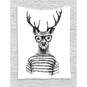 Gently used 38"x59" hipster deer wall tapestry